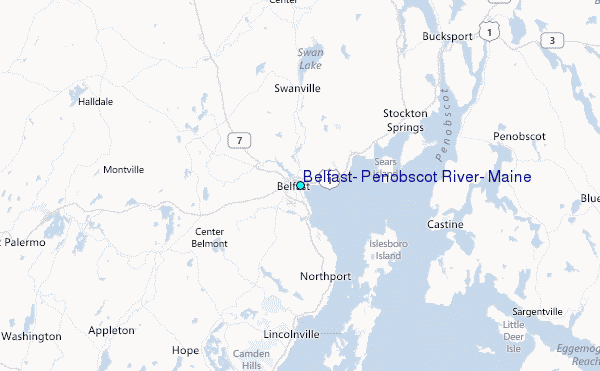 Belfast, Penobscot River, Maine Tide Station Location Map