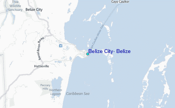Belize City, Belize Tide Station Location Map