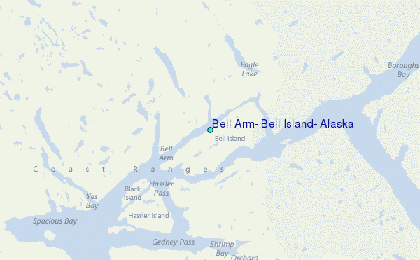 Bell Arm, Bell Island, Alaska Tide Station Location Map