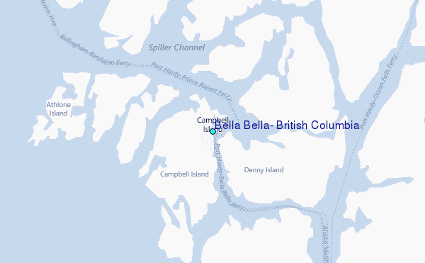 Bella Bella, British Columbia Tide Station Location Map