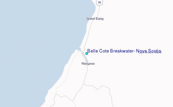 Belle Cote Breakwater, Nova Scotia Tide Station Location Map