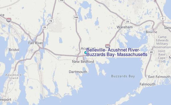 Belleville, Acushnet River, Buzzards Bay, Massachusetts Tide Station Location Map