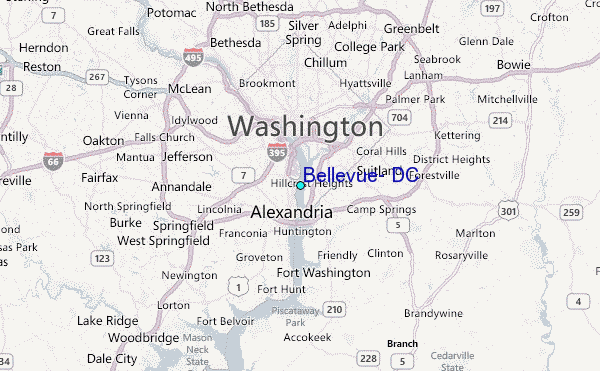 Bellevue, DC Tide Station Location Map