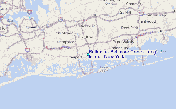 Bellmore, Bellmore Creek, Long Island, New York Tide Station Location Map