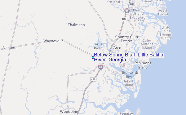 Below Spring Bluff, Little Satilla River, Georgia Tide Station Location Map