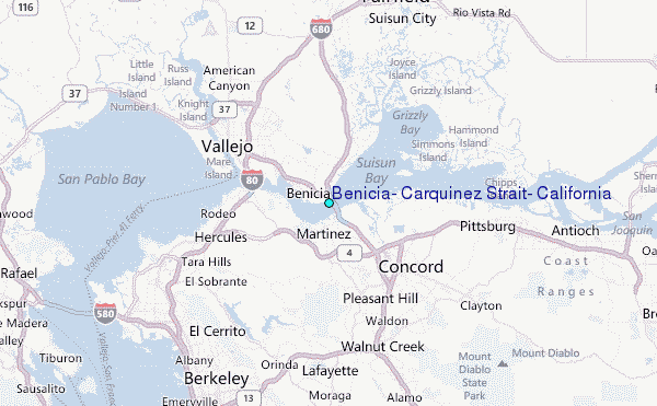 Benicia, Carquinez Strait, California Tide Station Location Map