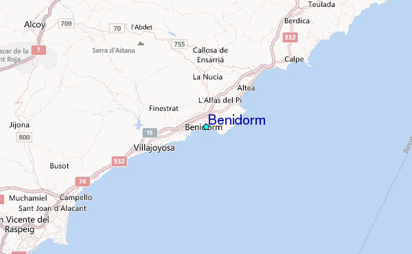 Benidorm Tide Station Location Map