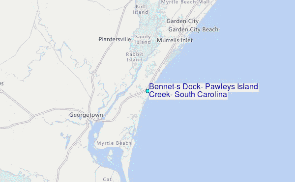 Bennet's Dock, Pawleys Island Creek, South Carolina Tide Station Location Map