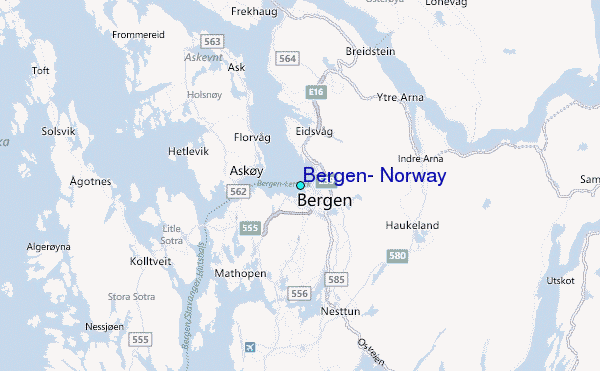 Bergen, Norway Tide Station Location Map