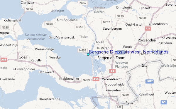 Bergsche Diepsluis west, Netherlands Tide Station Location Map