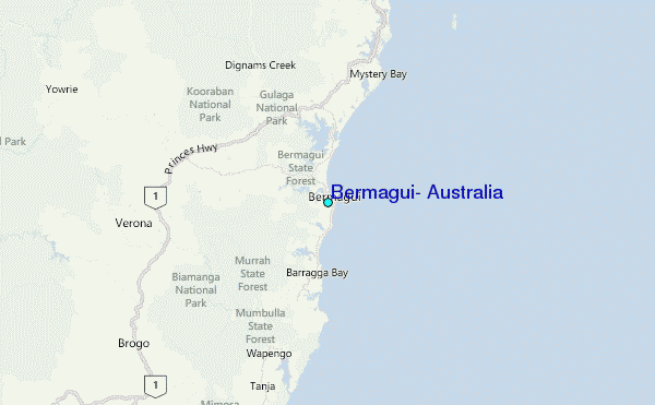 Bermagui, Australia Tide Station Location Map
