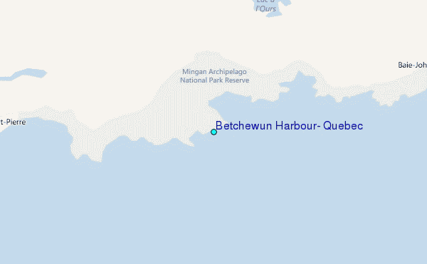 Betchewun Harbour, Quebec Tide Station Location Map