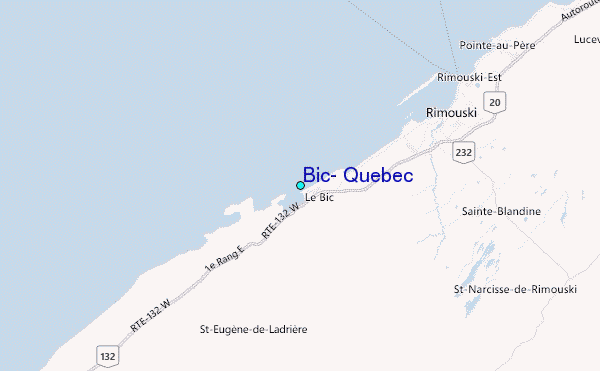 Bic, Quebec Tide Station Location Map