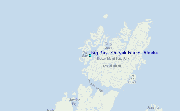Big Bay, Shuyak Island, Alaska Tide Station Location Map