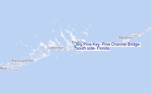 Big Pine Key, Pine Channel Bridge, south side, Florida Tide Station Location Map
