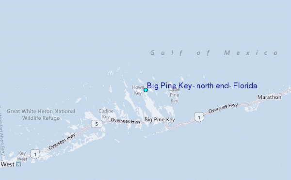 Big Pine Key, north end, Florida Tide Station Location Map