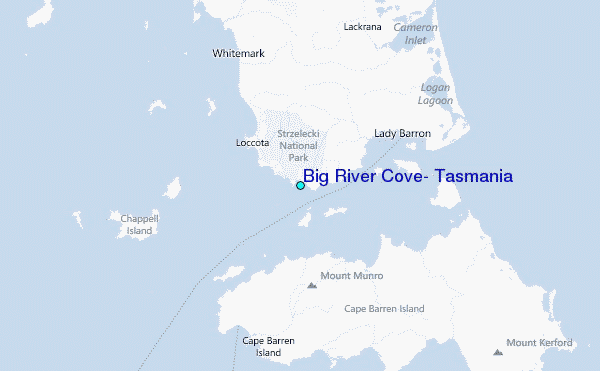 Big River Cove, Tasmania Tide Station Location Map