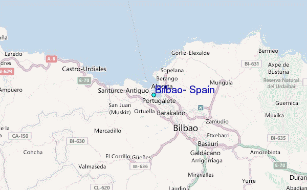 Bilbao, Spain Tide Station Location Map