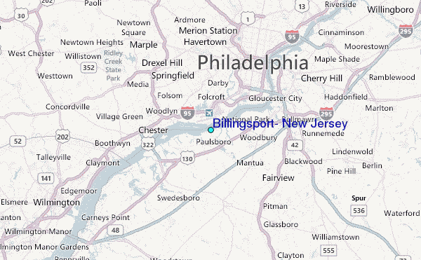 Billingsport, New Jersey Tide Station Location Map
