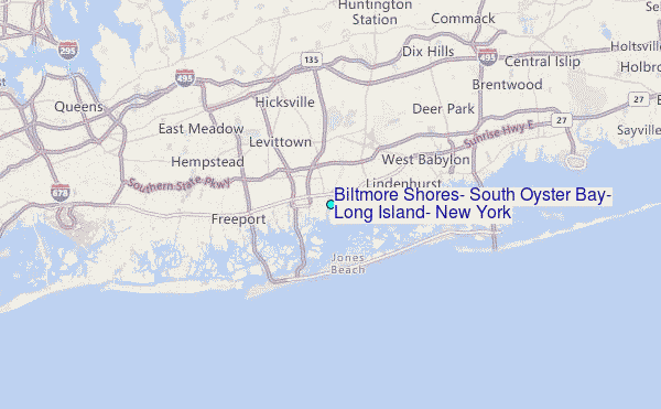 Biltmore Shores, South Oyster Bay, Long Island, New York Tide Station Location Map