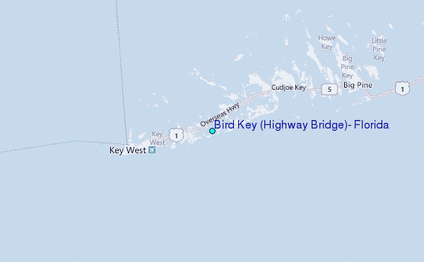 Bird Key (Highway Bridge), Florida Tide Station Location Map