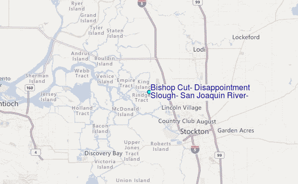 Bishop Cut, Disappointment Slough, San Joaquin River, California Tide Station Location Map