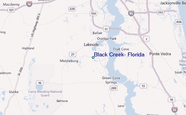 Black Creek, Florida Tide Station Location Map