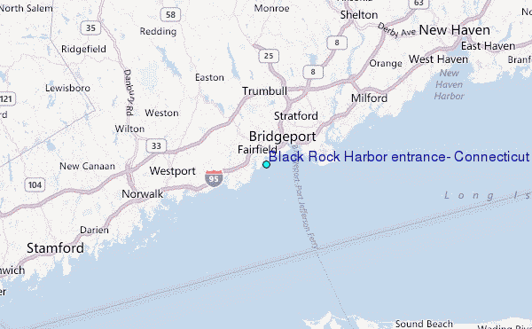 Black Rock Harbor entrance, Connecticut Tide Station Location Map