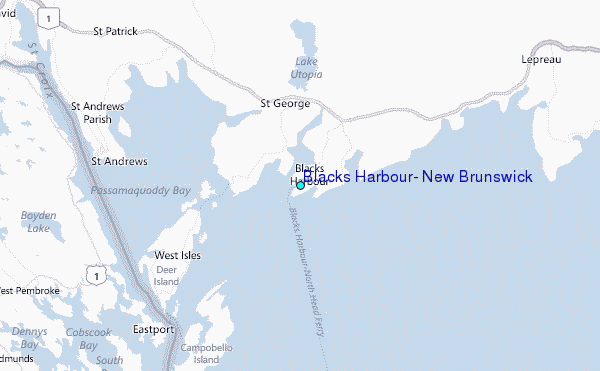 Blacks Harbour, New Brunswick Tide Station Location Map