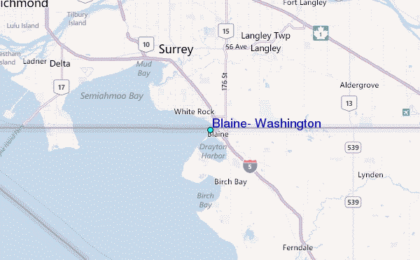 Blaine, Washington Tide Station Location Map