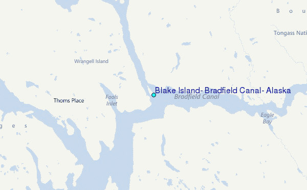 Blake Island, Bradfield Canal, Alaska Tide Station Location Map