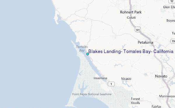 Blakes Landing, Tomales Bay, California Tide Station Location Map