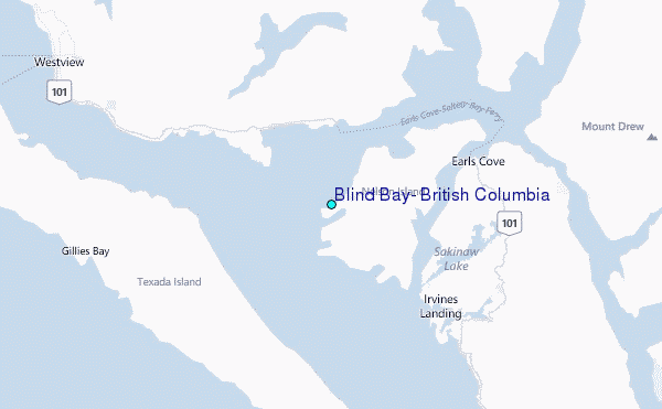 Blind Bay, British Columbia Tide Station Location Map