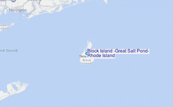 Block Island (Great Salt Pond), Rhode Island Tide Station Location Map