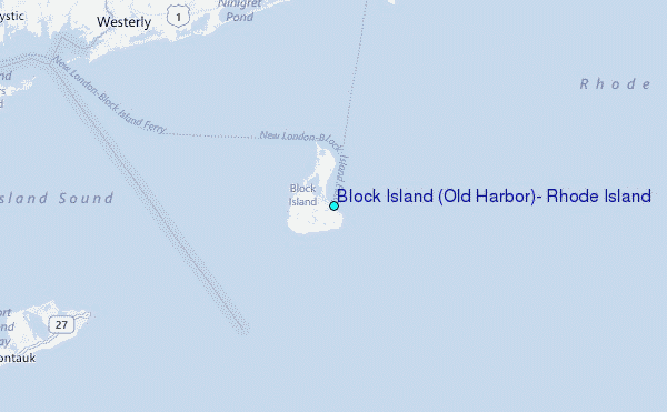 Block Island (Old Harbor), Rhode Island Tide Station Location Map