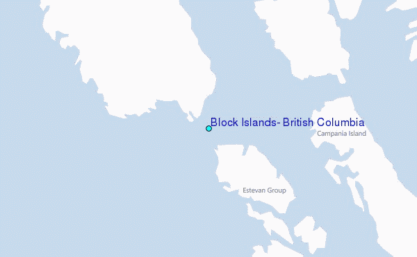 Block Islands, British Columbia Tide Station Location Map