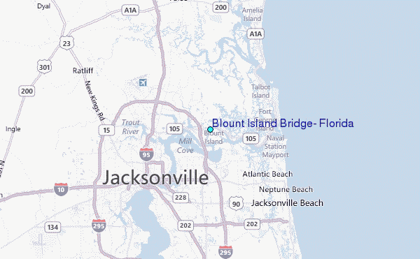Blount Island Bridge, Florida Tide Station Location Map
