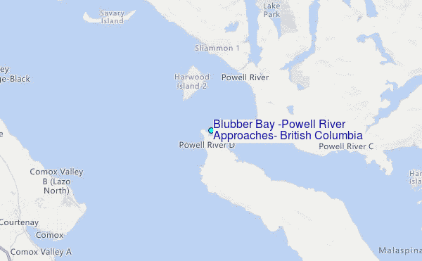 Blubber Bay (Powell River Approaches), British Columbia Tide Station Location Map