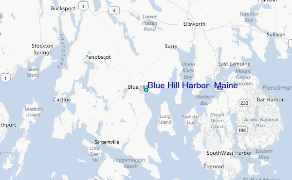 Blue Hill Harbor, Maine Tide Station Location Map