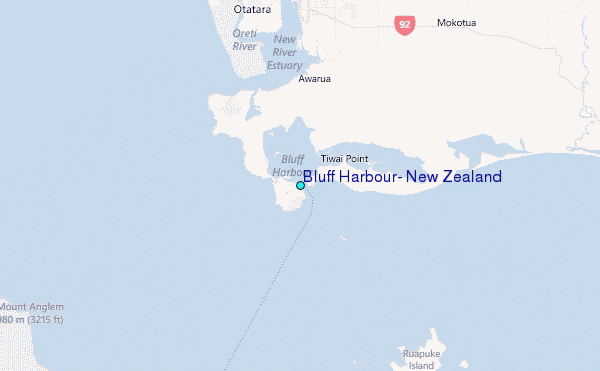 Bluff Harbour, New Zealand Tide Station Location Map