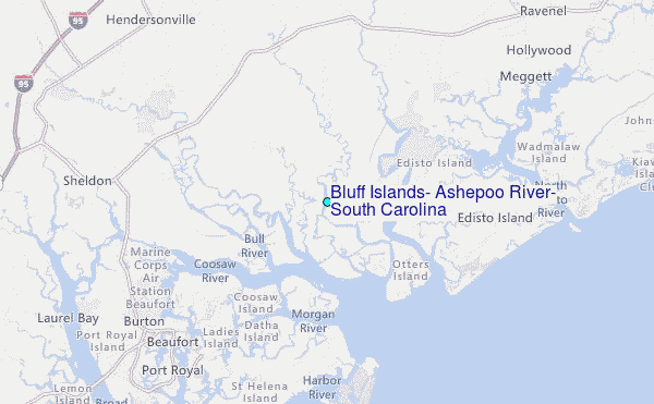Bluff Islands, Ashepoo River, South Carolina Tide Station Location Map