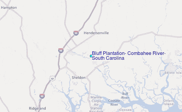 Bluff Plantation, Combahee River, South Carolina Tide Station Location Map