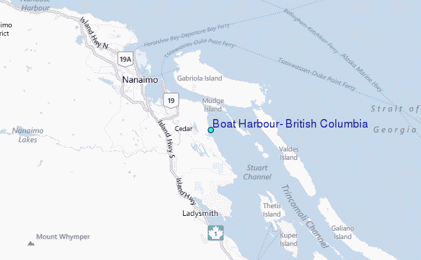 Boat Harbour, British Columbia Tide Station Location Map