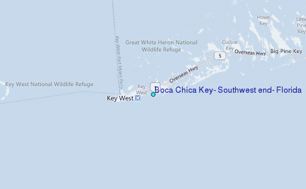 Boca Chica Key, Southwest end, Florida Tide Station Location Map