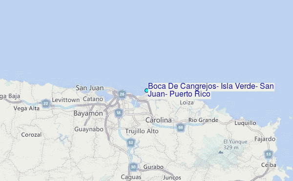 Boca De Cangrejos, Isla Verde, San Juan, Puerto Rico Tide Station Location Map