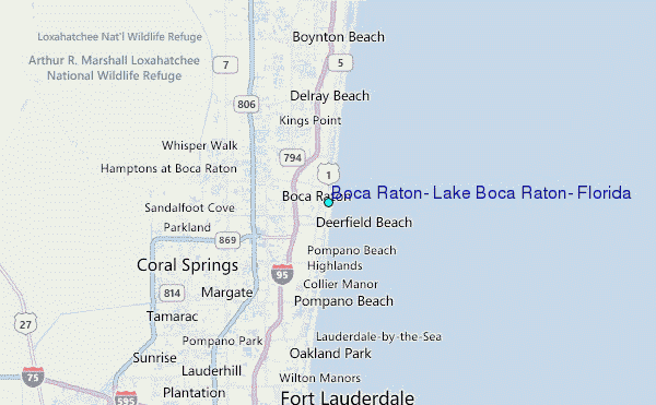 Boca Raton, Lake Boca Raton, Florida Tide Station Location Map