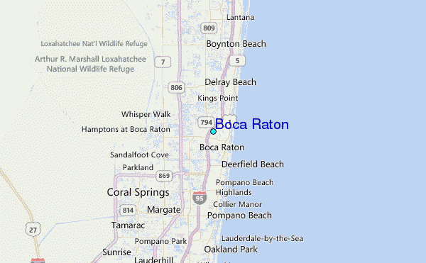 Boca Raton Tide Station Location Map