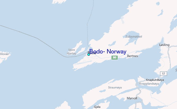 Bodo, Norway Tide Station Location Map