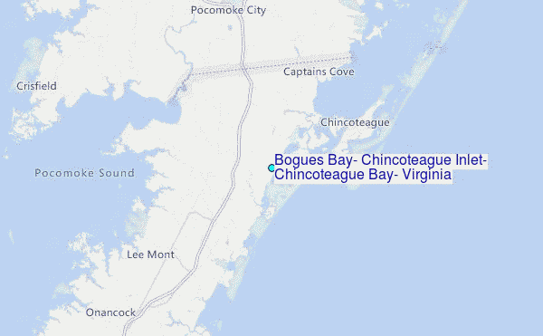 Bogues Bay, Chincoteague Inlet, Chincoteague Bay, Virginia Tide Station Location Map