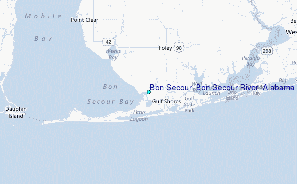 Bon Secour, Bon Secour River, Alabama Tide Station Location Map